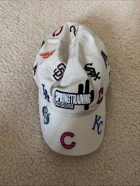 adidas White and Gray Baseball Cap with MLB Patch Logos